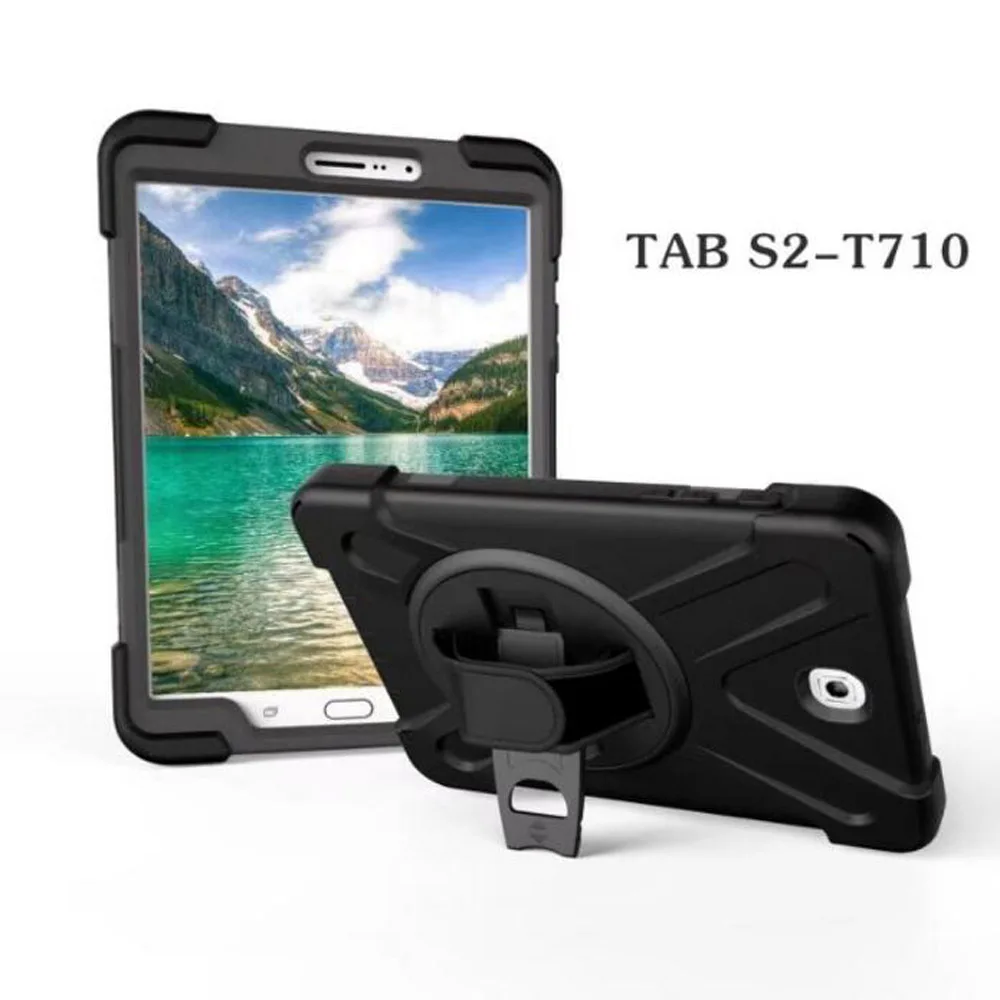 Чехол для samsung Galaxy S2 8,0 SM-T710 T713 T715 чехол для детей безопасный противоударный сверхмощный ПК подставка с запястье+ плечевой ремень