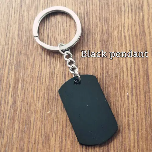 Black Pendant Пользовательские Личный ID Тегов Из Нержавеющей стали Брелки, выгравировать Ваше Фото Письма, Чрезвычайных Тег Брелки брелок брелки - Цвет: Black Pendant