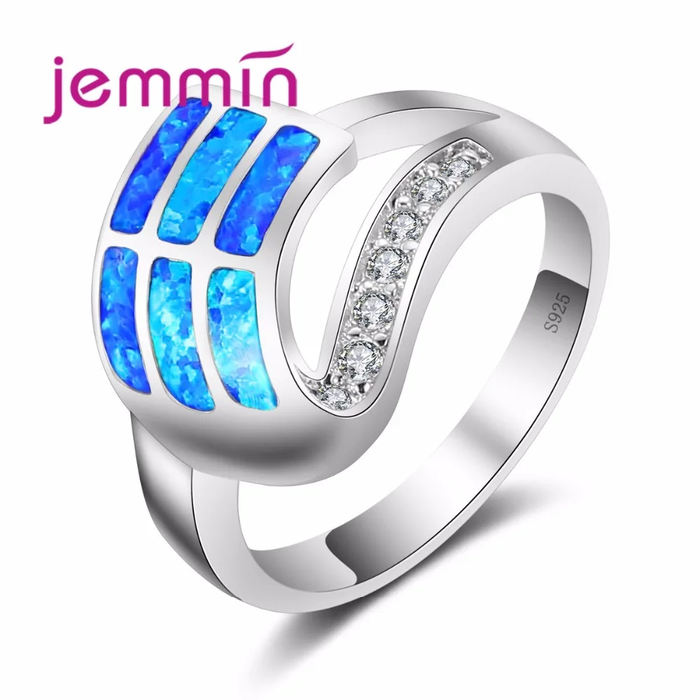Женское кольцо из серебра 925 пробы с голубым опалом|ring for|rings for weddingsring style |