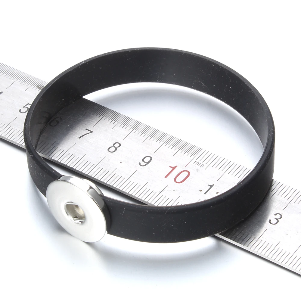 Новый силиконовый браслет ярких цветов 12 дюймов с кнопкой для женщин 18 мм 20