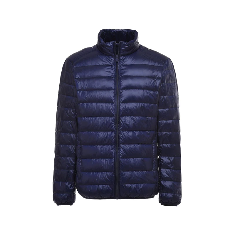 Осенне зимняя легкая тонкая 90% белая куртка на утином пуху мужская повседневная Ультралегкая с