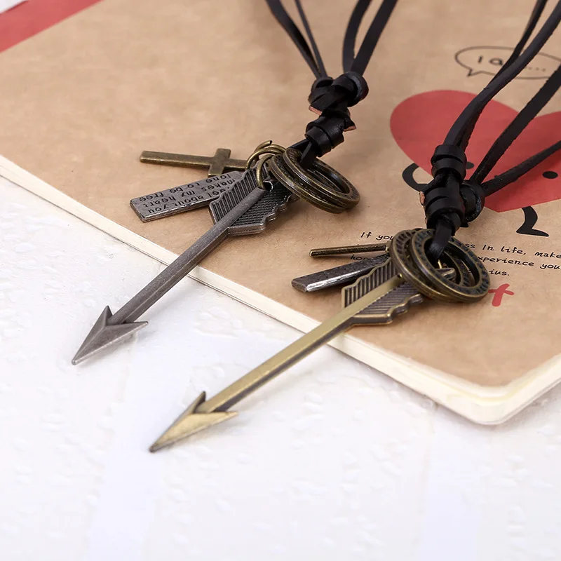 NEW Arrow Necklace Real Leather Pendants & Necklaces women MEN boys girls gift | Украшения и аксессуары