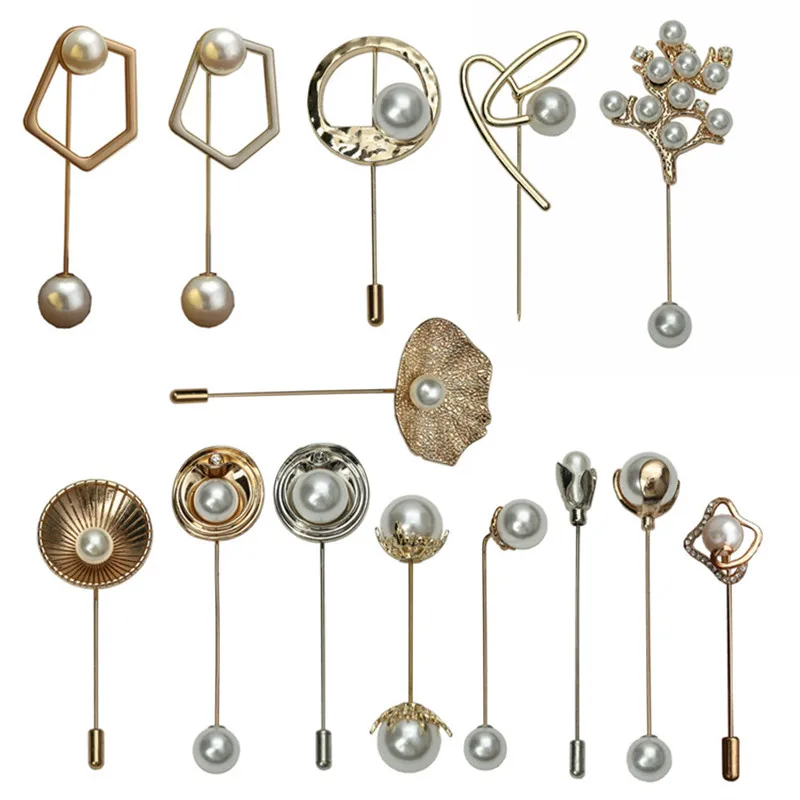 2020 Винтаж браслет из сплава с цветами и жемчугом мужской костюм брошь застежкой 5