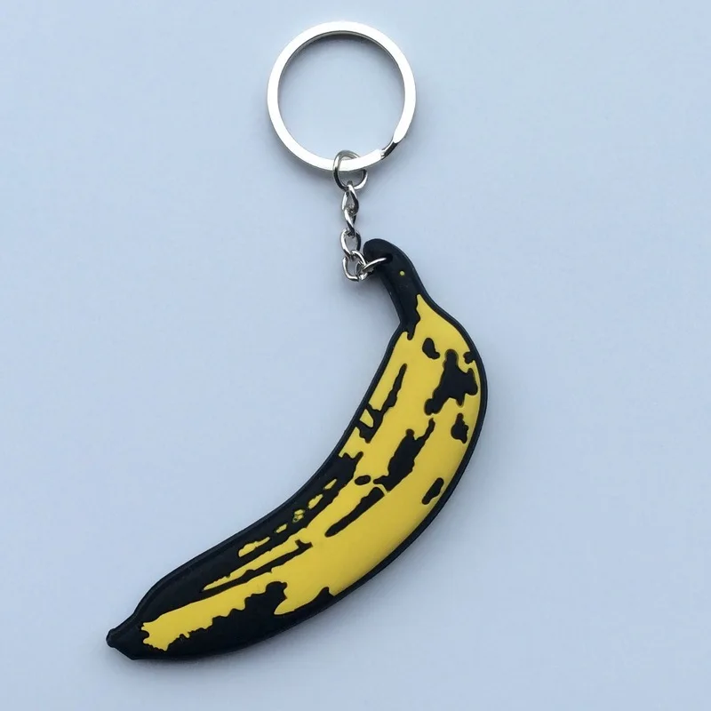 

20pcs/Lot banana pvc plastic keychains keychain for men wholesale key chain keychain keyring gifts for men boyfriend pendant