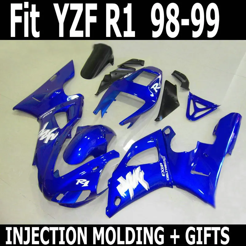 Бесплатный комплект обтекателей для мотоцикла YAMAHA Blue R1 98 99 YZF 100% 1998 1999|fairing kit|motorcycle