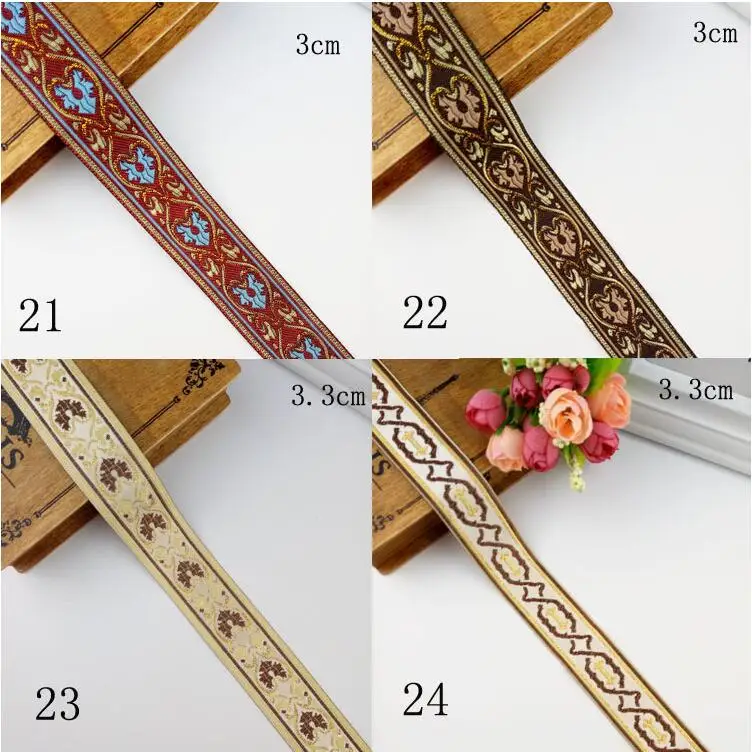 Lucadiy 3.3 см * 6 до 7 м/лот красный Кофе бежевый цветок Этническая Постельные