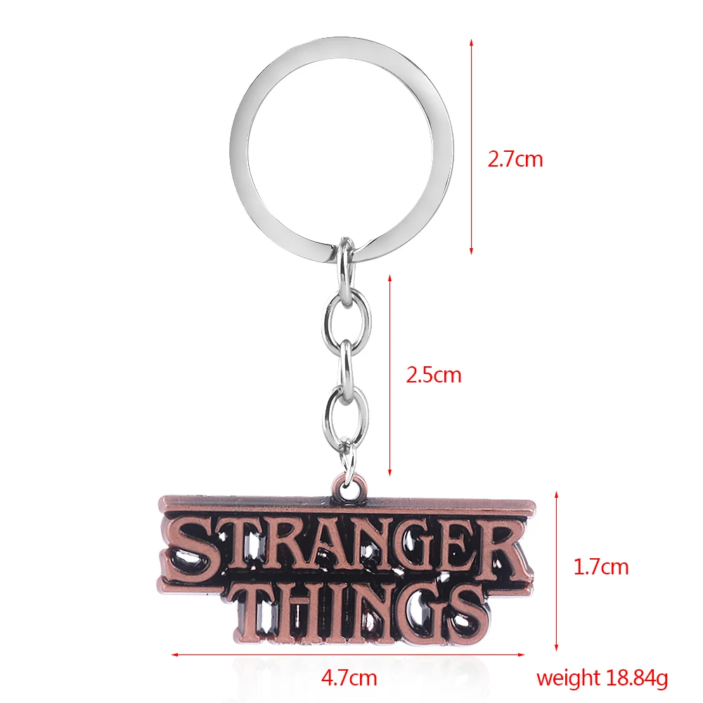 

Rongji jewelry Stranger Things letter keychain car bag keyring Pendant llaveros Charms fashion jewelry accesorios