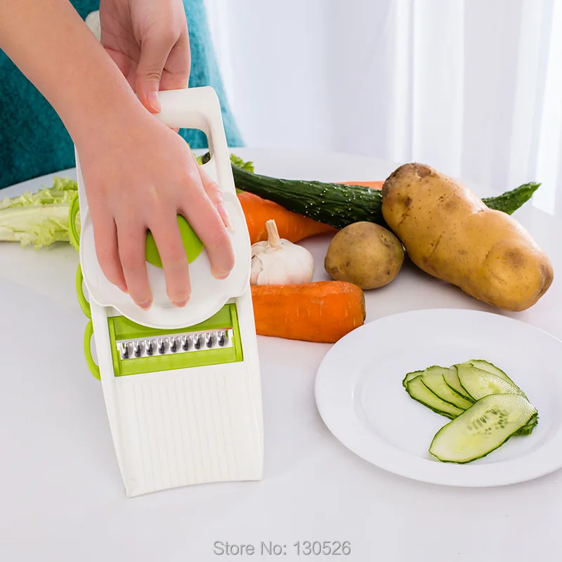 Новый multi funtional Slicer ручная овощерезка с 5 лезвиями картофеля морковь терка для