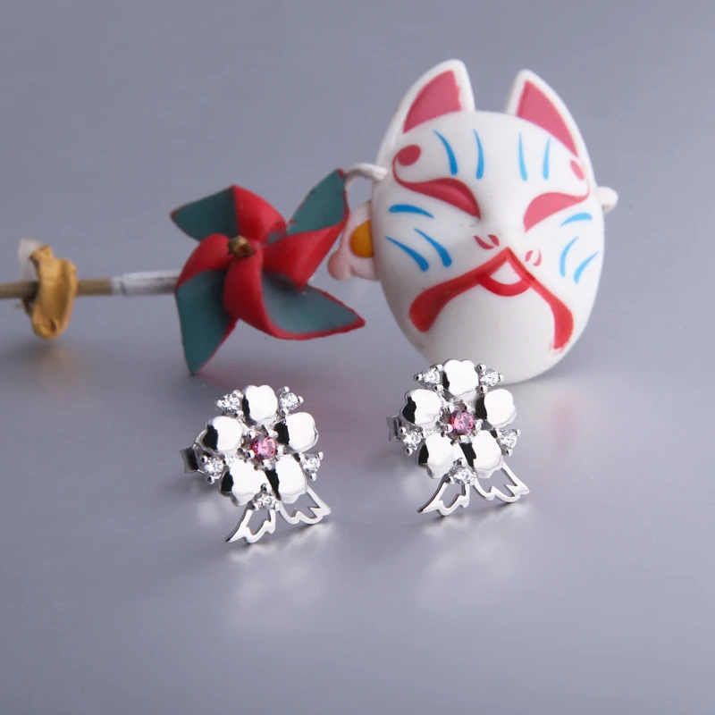 Серьги-гвоздики с мультяшным рисунком Kamisama Love камисама кисс томоэ серебро 925