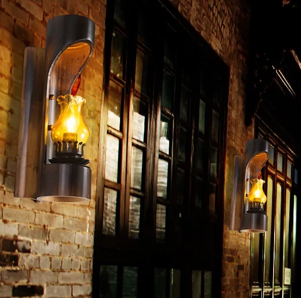 Светодиодный настенный светильник в стиле лофт винтажная лампа виде бамбуковой