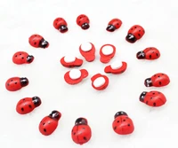 500pcs hand painted wood ladybug craft ornament 15mm wood ladybug adhesive beads cabachons embellishment