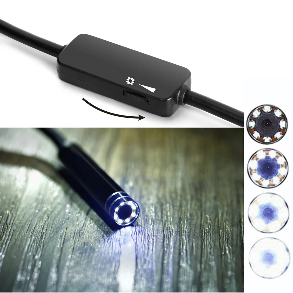 Камера Бороскоп объектив 8 мм эндоскоп 3 в 1 Android кабель 2-10 м водонепроницаемость