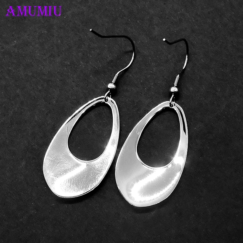 AMUMIU сережки античное серебро цветные капли воды богемные Винтажные серьги для