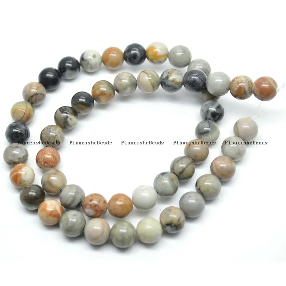 

Натуральные Черные Серые Камни Пикассо круглые бусины россыпью 6 мм ~ 10 мм Ювелирные изделия