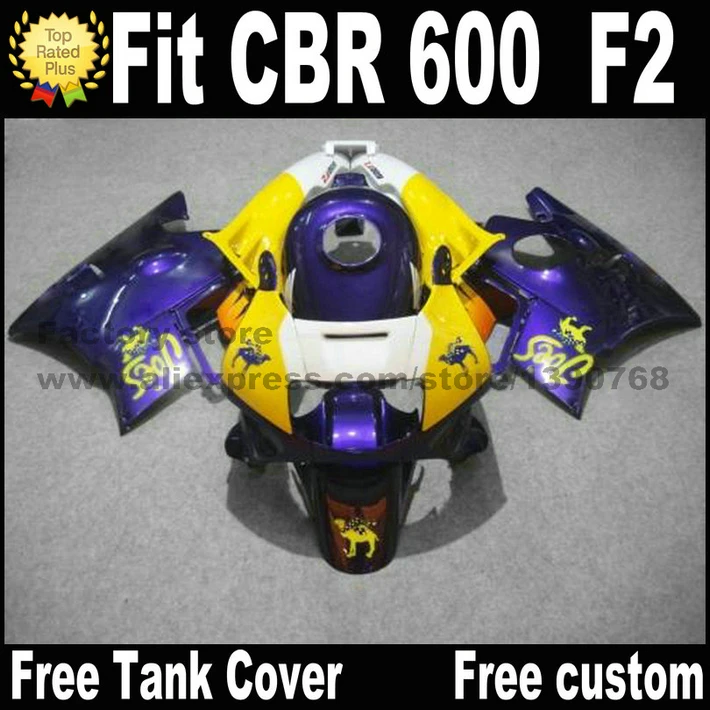 Полный комплект обтекателей для HONDA CBR 600 F2 1991 1992 1993 CBR600 91 92 93 94 Синий Желтый кузова