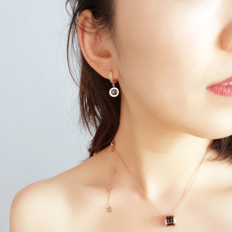 Серьги-гвоздики YUN RUO из титановой стали Простые Модные серьги с римскими цифрами