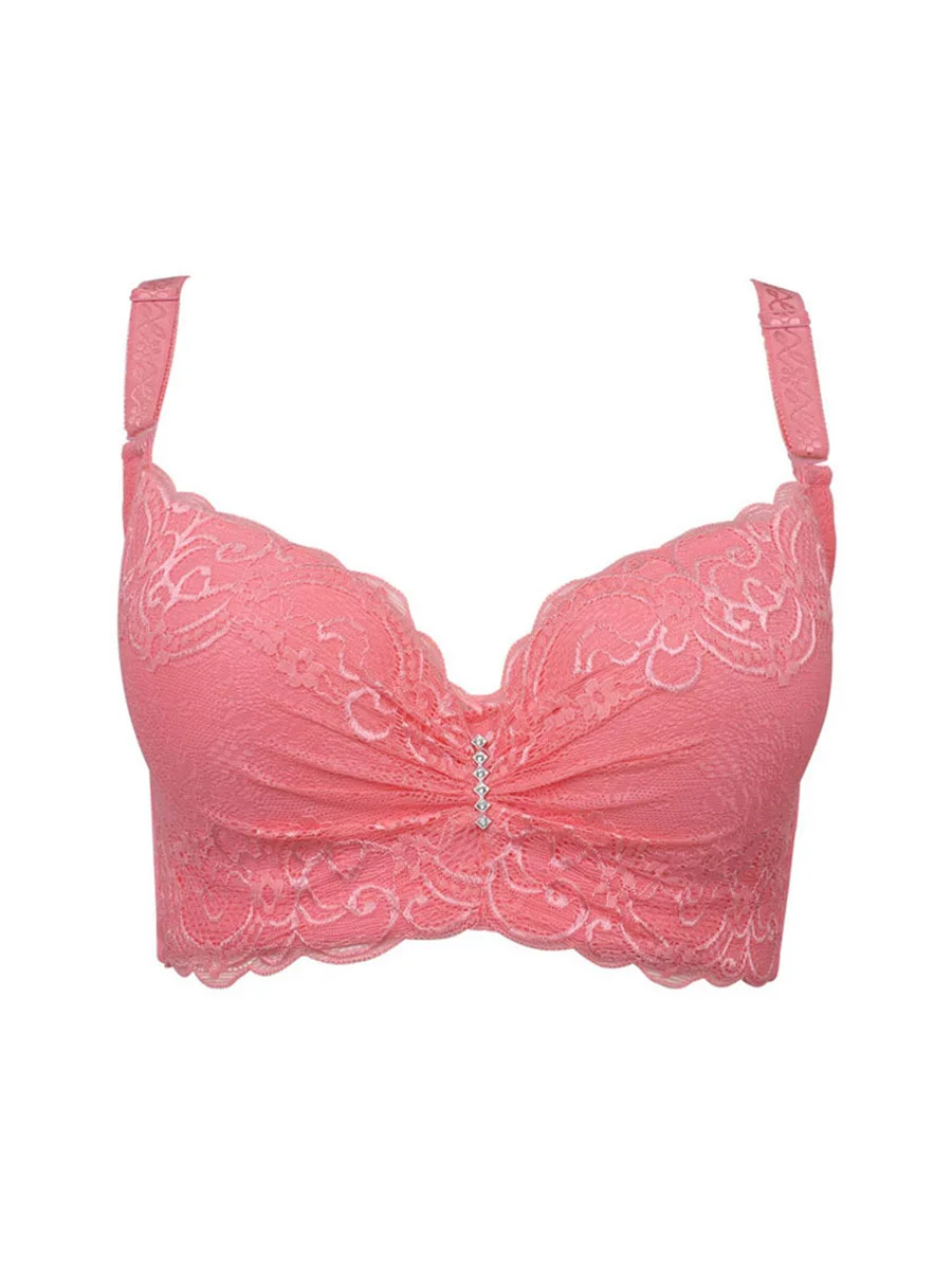Thin plus size bra cup adjustable push up side gathering furu mm Large c cup e cup women's underwear 36E 38E 40E 42E 44E 46E BH