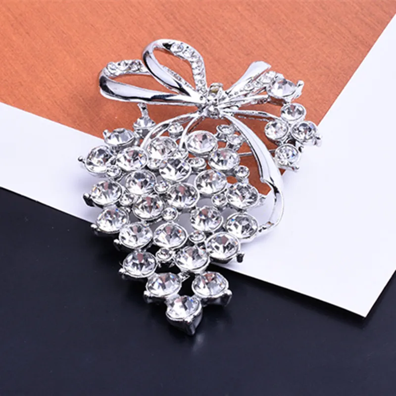 Hot Sale Crystal Grape Brooches Pins For Women Fashion Luxury Jewelry Elegant Corsage Wedding Bouquet | Украшения и аксессуары