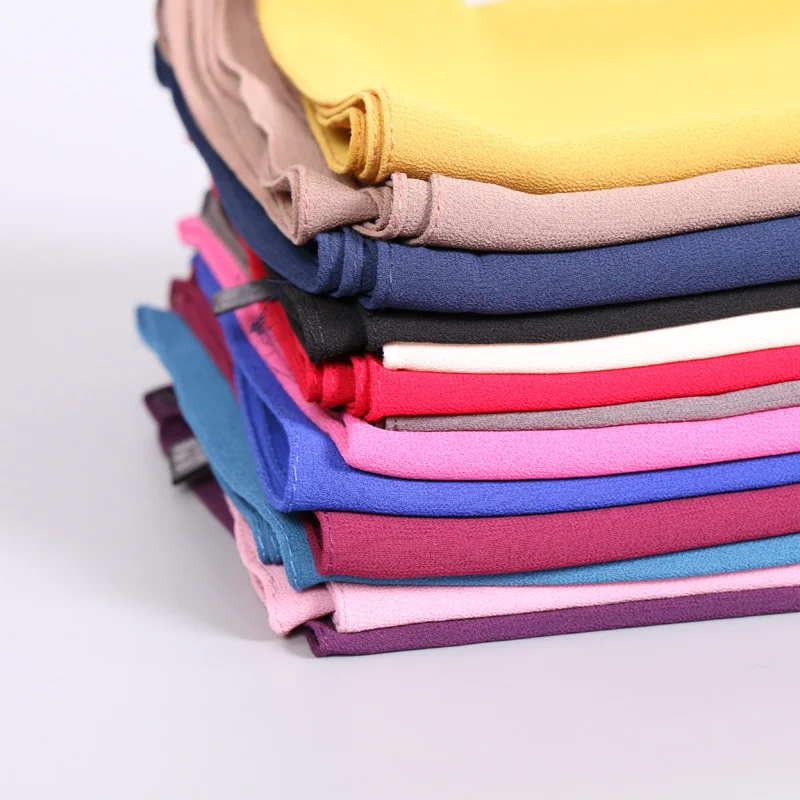 Горячая Распродажа мгновенный двойной петлей пузырьковый шифоновый шарф хиджаб