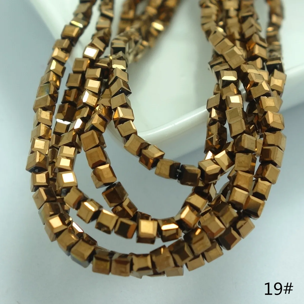 200 шт кубические Хрустальные стеклянные бусины 2 мм DIY - Цвет: Bronze