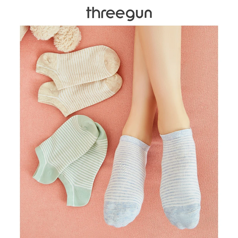 THREEGUN 3 пары детских хлопковых утепленных колготок на Для женщин носки невидимые