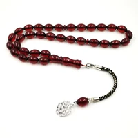 red resin tasbih muslim bracelet 33 bead rosary red bracelets beads tarbons islamic tespih arabic mens accessories