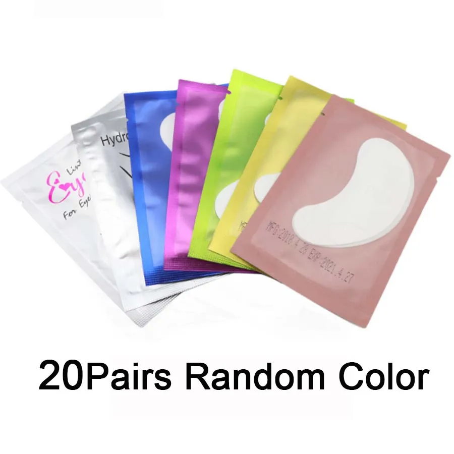20Pair Random Color 20/50/100 пар/лот накладные ресницы Пластыри для пучковые ресницы для наращивания, накладки для глаз макияжа накладные инструменты для ресниц - Длина: 20Pair Random Color
