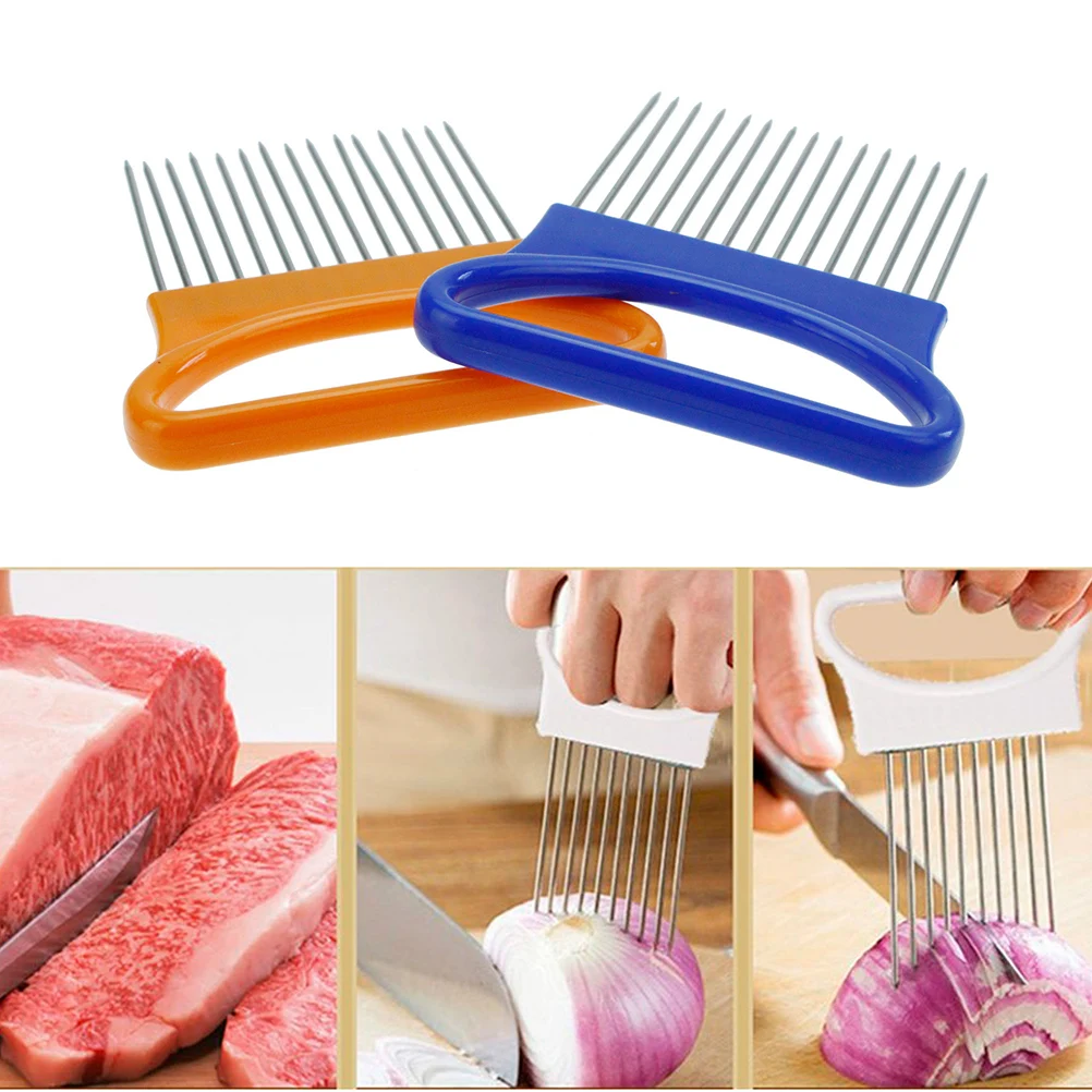 12-Prong Onion Holder Cutter Slicer with Plastic Handle for Tomato Vegetable Lemon Potato(Blue) | Дом и сад