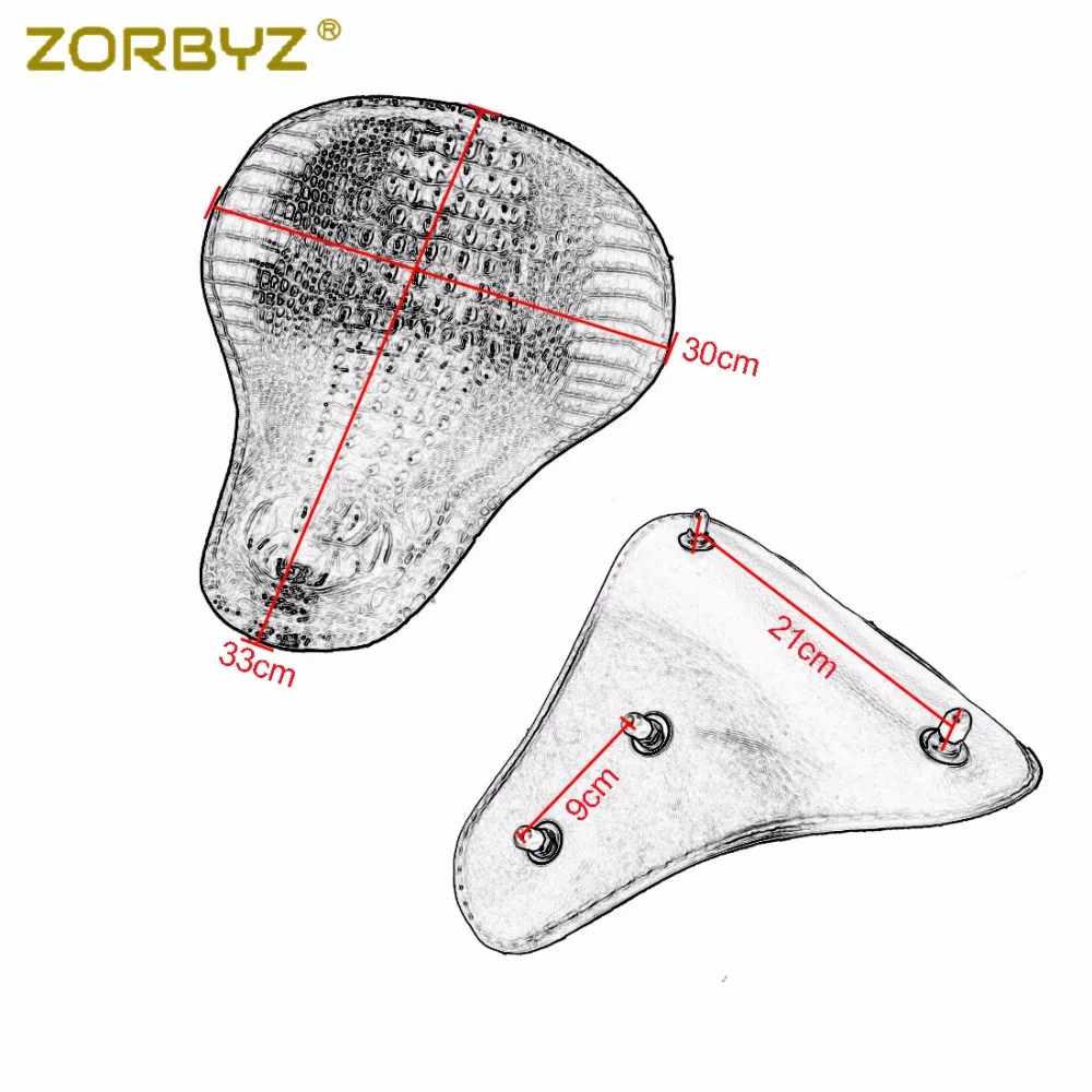 ZORBYZ мотоциклетное Ретро коричневое сиденье из искусственной кожи крокодила в