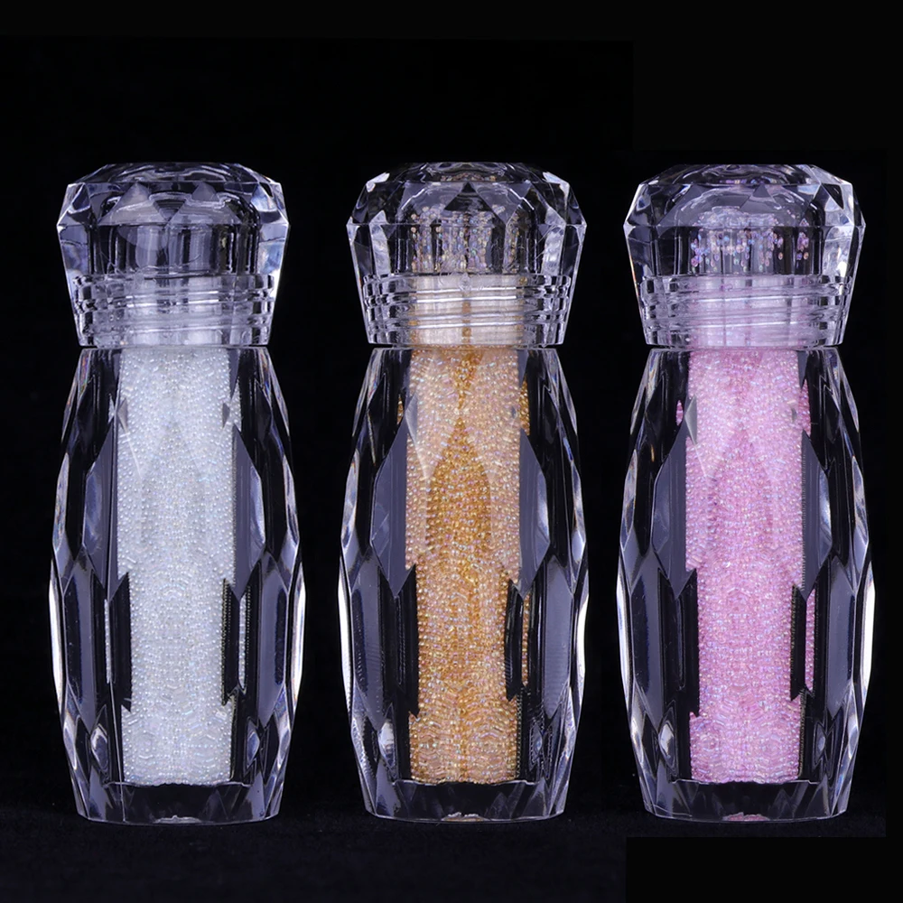 1 бутылка мини икра Блестящий бисер AB цвет русалка микро шарик Типсы розовое
