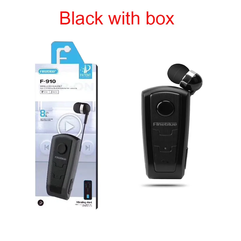 Black with box Fineblue F910 наушники беспроводной драйвер Auriculares Bluetooth наушники вибрации износа клип стерео спортивная Гарнитура для вождения - Цвет: Black with box