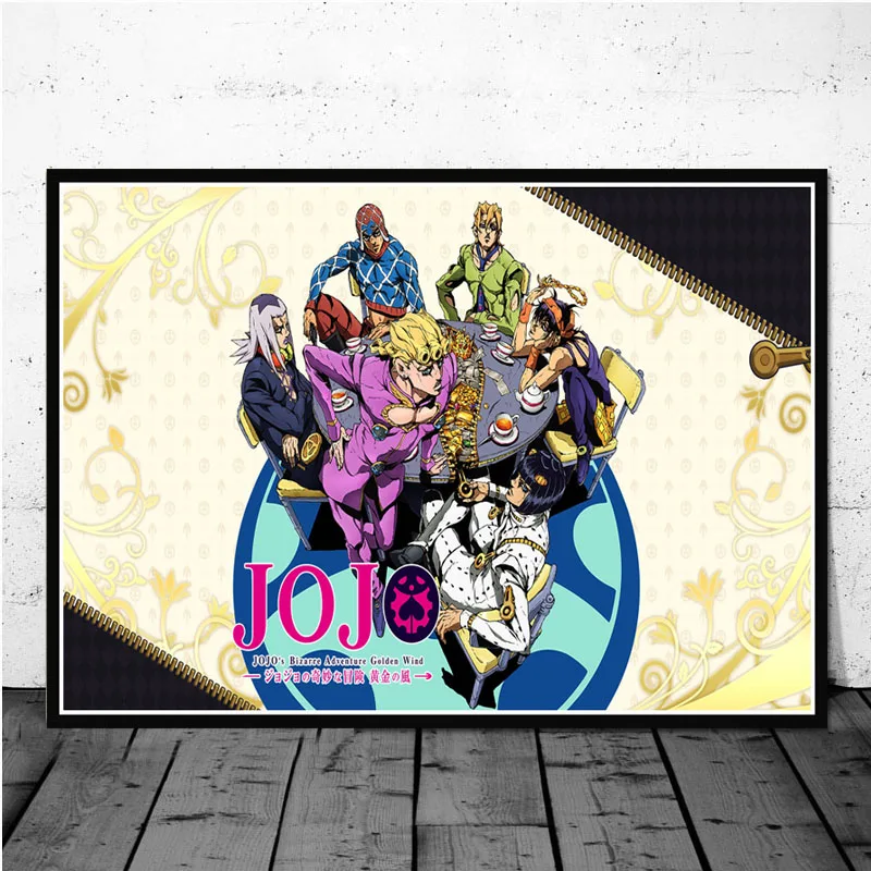 Постер и принты JoJo s Необычные Приключения действие Япония Аниме настенные художественные картины холст настенные картины для гостиной домашний декор - Цвет: Темно-серый