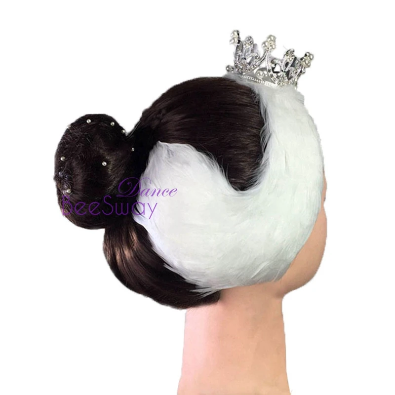 White Short Feathers Белый Лебединое озеро Балет перо головной убор Черный лебедь диадемы танец r представление балет танец головной убор - Цвет: White Short Feathers