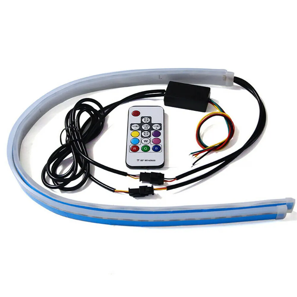 DC12V 30 см/45 см/60 см автомобильный RGB LED свет полоса фара Поворотная сигнальная лампа