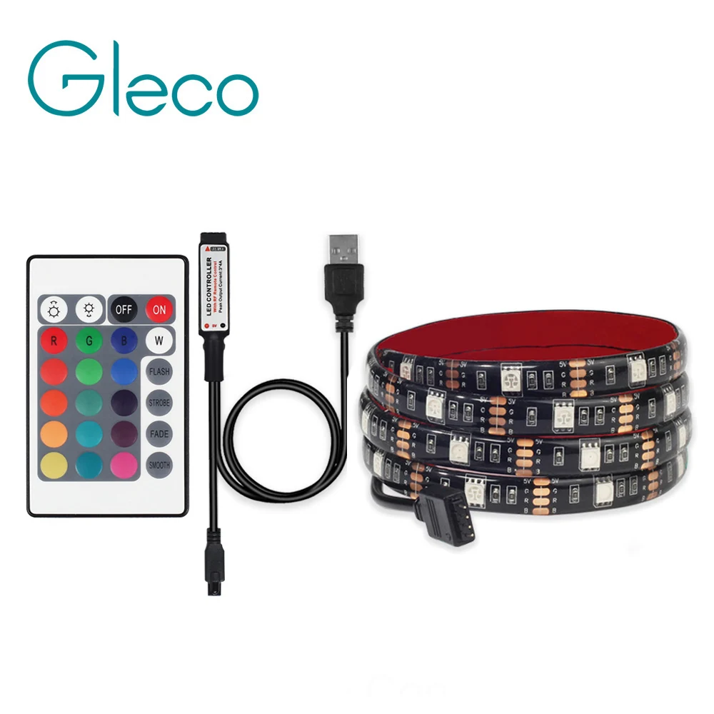 Светодиодная лента 5 В USB 5050 RGB 24 клавиши ИК пульт дистанционного управления