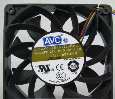 

Original NEW AVC DBTA1225BHU 12025 24V 0.32A 120 * 120 * 25MM cooling fan