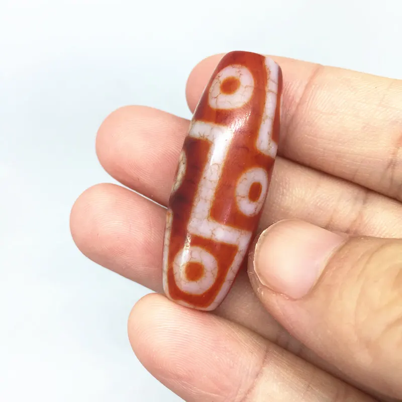 AAA Grade Tibet Beads Red Natural Agate 9 Eyes 14mm*38mm Pendant Powerful Amulet Tibetan Dzi DIY Jewelry Stone | Украшения и