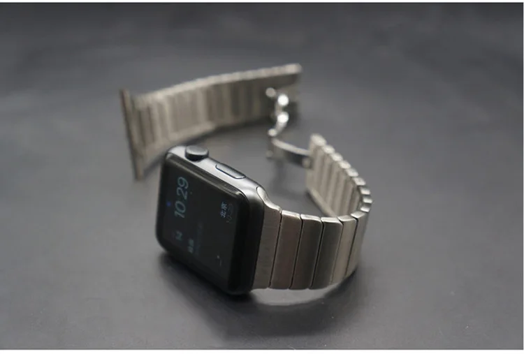 Браслет для Apple Watch черный серебристый 42 мм 38 из нержавеющей стали 316L с двумя