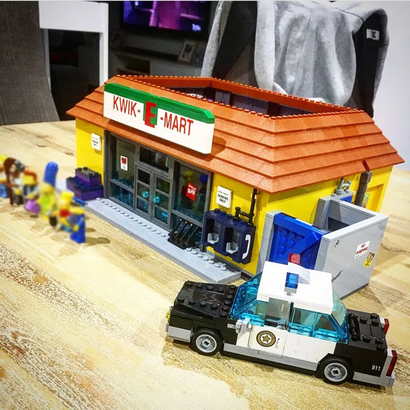 16004, 2232 шт, совместимые 71016 Симпсоны, Kwik-E-Mart наборы, строительные наборы, фигурки, модель, блоки, кирпичи, игрушки для детей