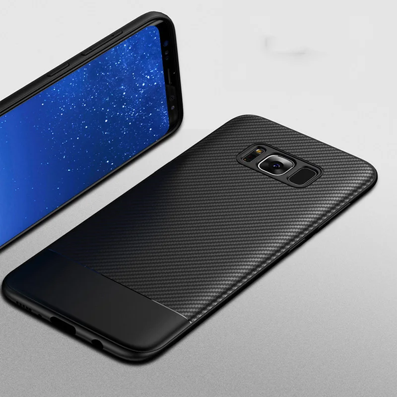 Чехлы для Samsung galaxy S8 чехлы из углеродного волокна ТПУ мягкая задняя крышка S 8