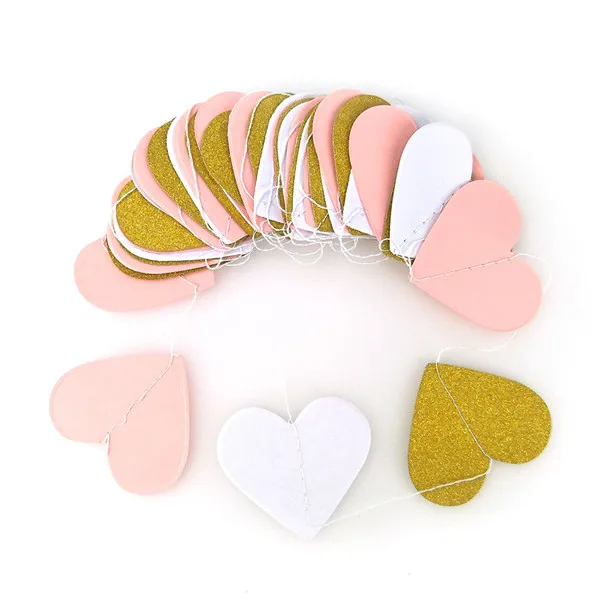 B 3M40Pcs настенный Guirlande papier украшения на день рождения для девочек цепочка для свадебной вечеринки баннер блестящие, ручной работы бумага Гарланд - Цвет: B