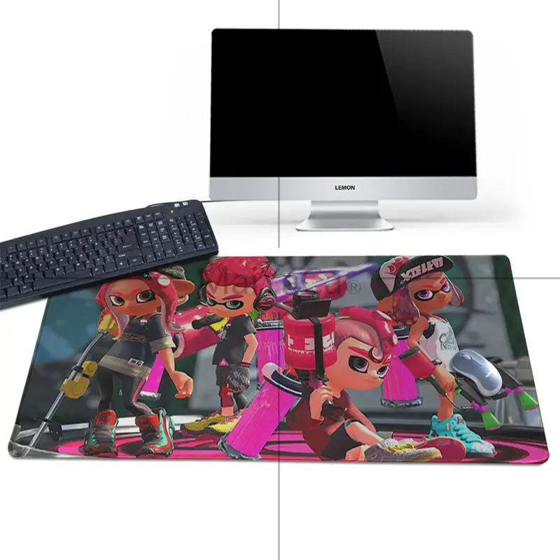 Lock Edge 30x90cm MaiYaCa Печатный Splatoon 2 клавиатуры резиновый коврик игровой коврик для мыши Настольный резиновый коврик и гладкий Стильный коврик для мыши 30X80 30X90 см - Цвет: Lock Edge 30x90cm