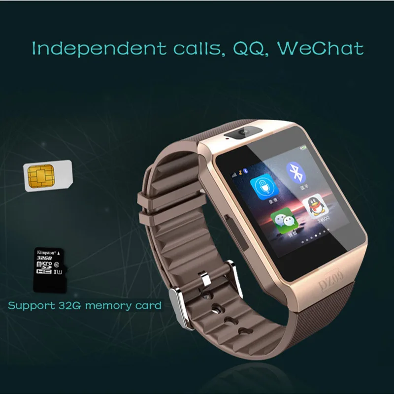 Bluetooth Смарт часы DZ09 наручные для Xiaomi поддержка TF SIM Камера Спортивные Smartwatch мужчин