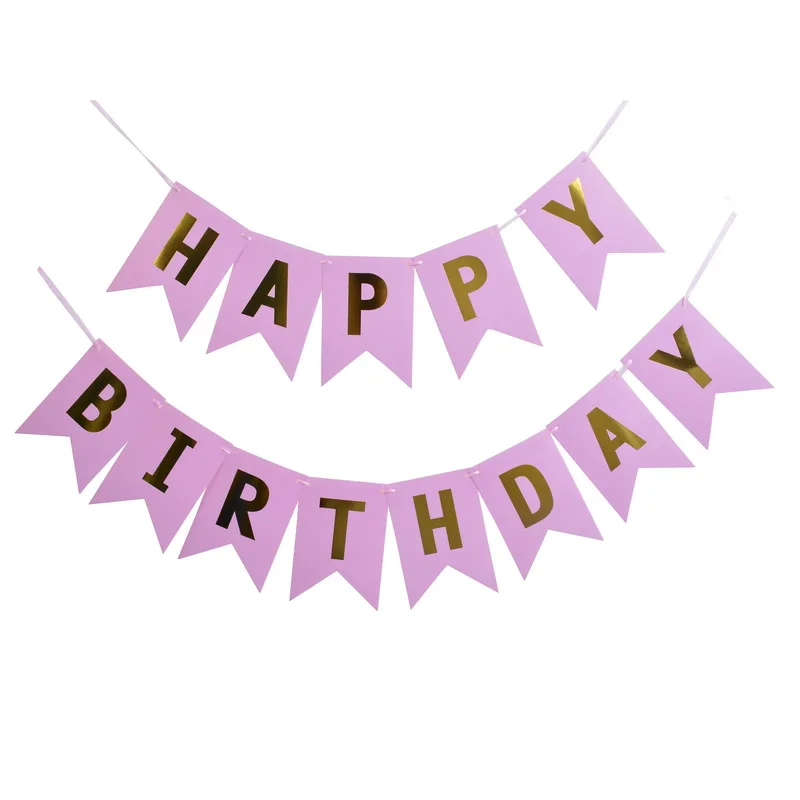 Hoomall Photo Props Boy Girl Baby Shower Happy Birthday Party Decorations Supplies Banner Garland Hanging Letter String Flags | Дом и сад