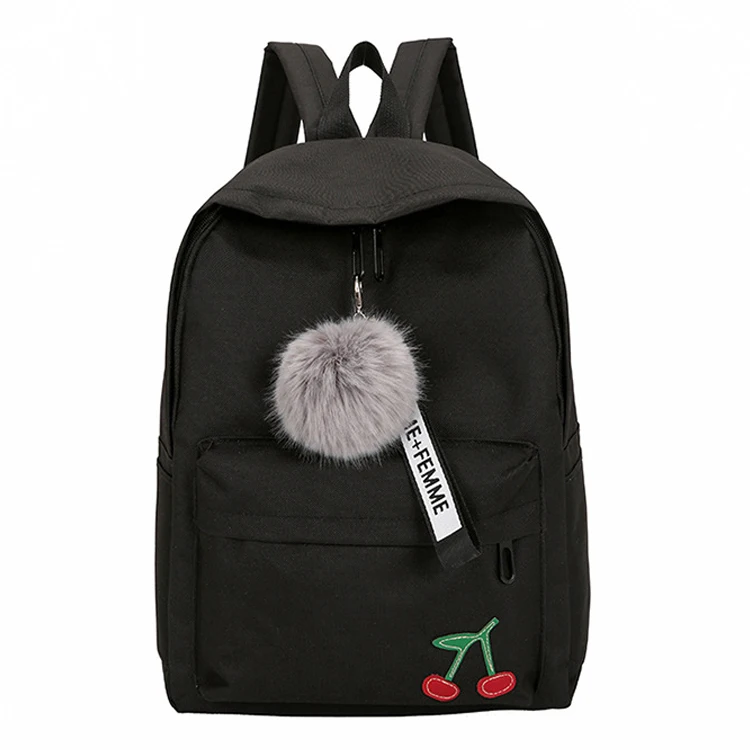 Вельветовая школьная сумка модный дизайн пушистого шарика школьный рюкзак для