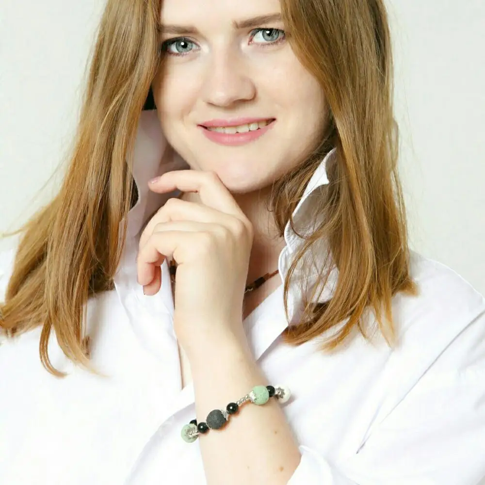 Вулканического камня Бусины браслет Для женщин Красивые Браслеты для природа