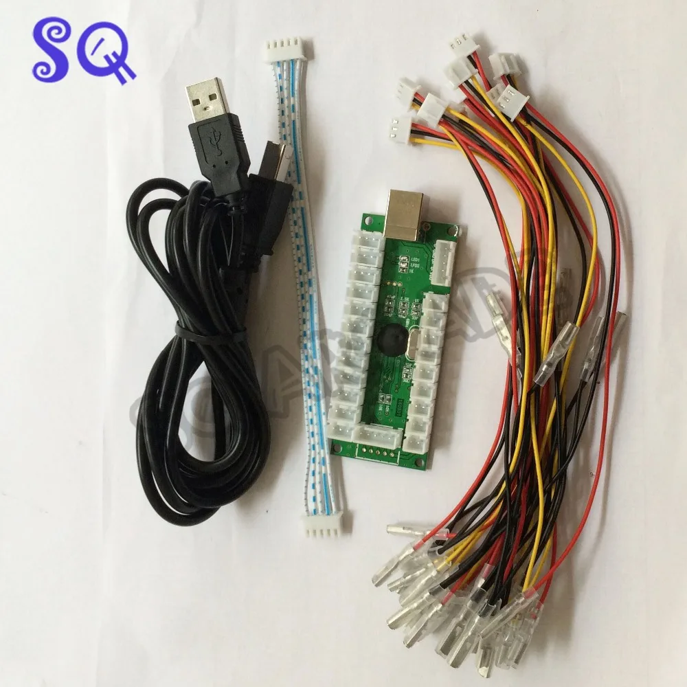

Zero Delay USB Encoder To PC Games For Arcade Sanwa Joystick Kits Parts Use on 5 Pin Roker and 2.8mm Buttons interface