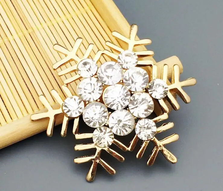 20 шт. 50 мм позолоченные кристаллы в виде снежинки для скрапбукинга заколки волос