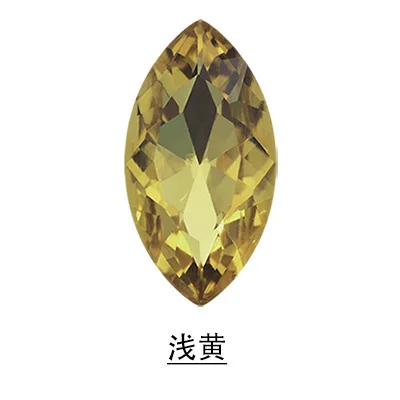 Light yellow 23 Цвета Заводская распродажа конский глаз остроконечные Стразы Высокого Качества Стеклянные Свободные Стразы, камень для дизайна ногтей Diy аксессуары для одежды - Цвет: Light yellow