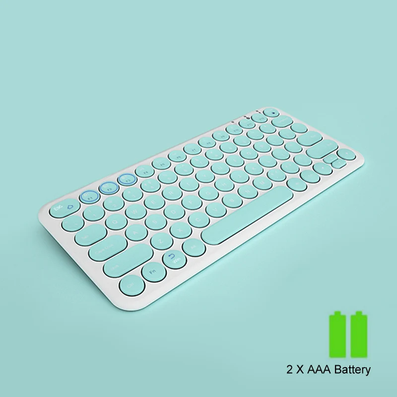 B.O.W многофункциональная bluetooth-клавиатура-Совместимость с Windows, Mac, Android, iPad, iPhone, Apple tv-простое переключение до 3 устройств - Цвет: Blue